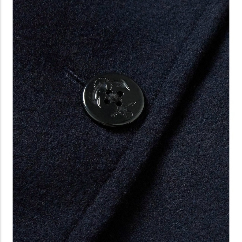 J Crew Dock Icon Wool Blend Pea Coat US Navy Blue Sailor 40s Retro Men’s Medium - Picture 4 of 13